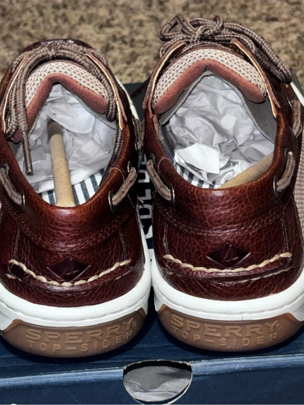 Sperry Billfish 3 Eye Pull-Up Brown Boat Shoe Men's Size 7.5 Loafers NEW!!!
